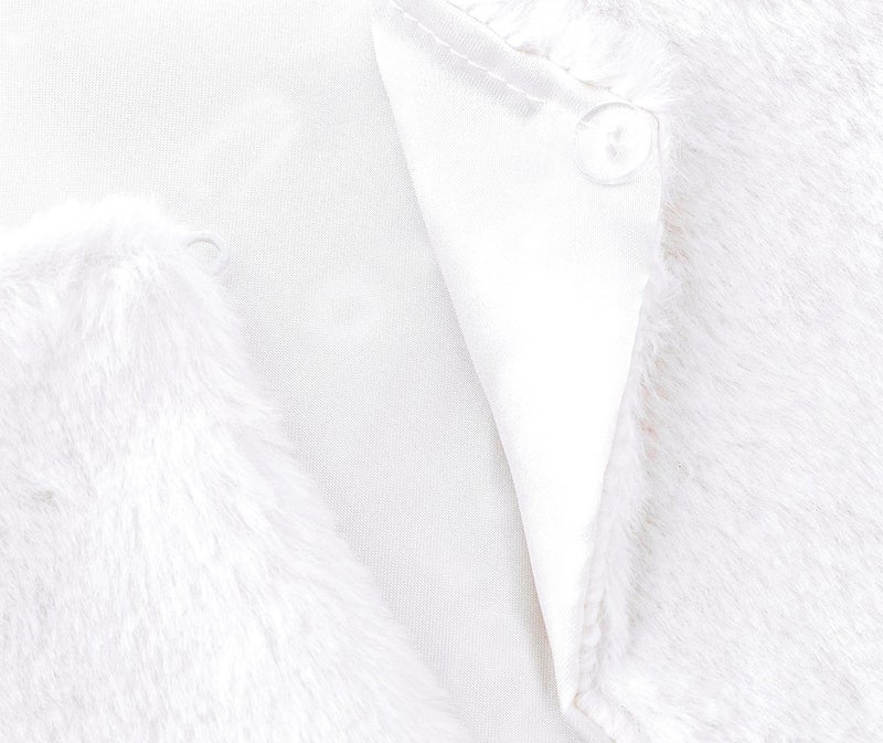 Lilax Girls Cozy Faux Fur Long Sleeve Crew Neck Dress Coat (White,9) - Image 4